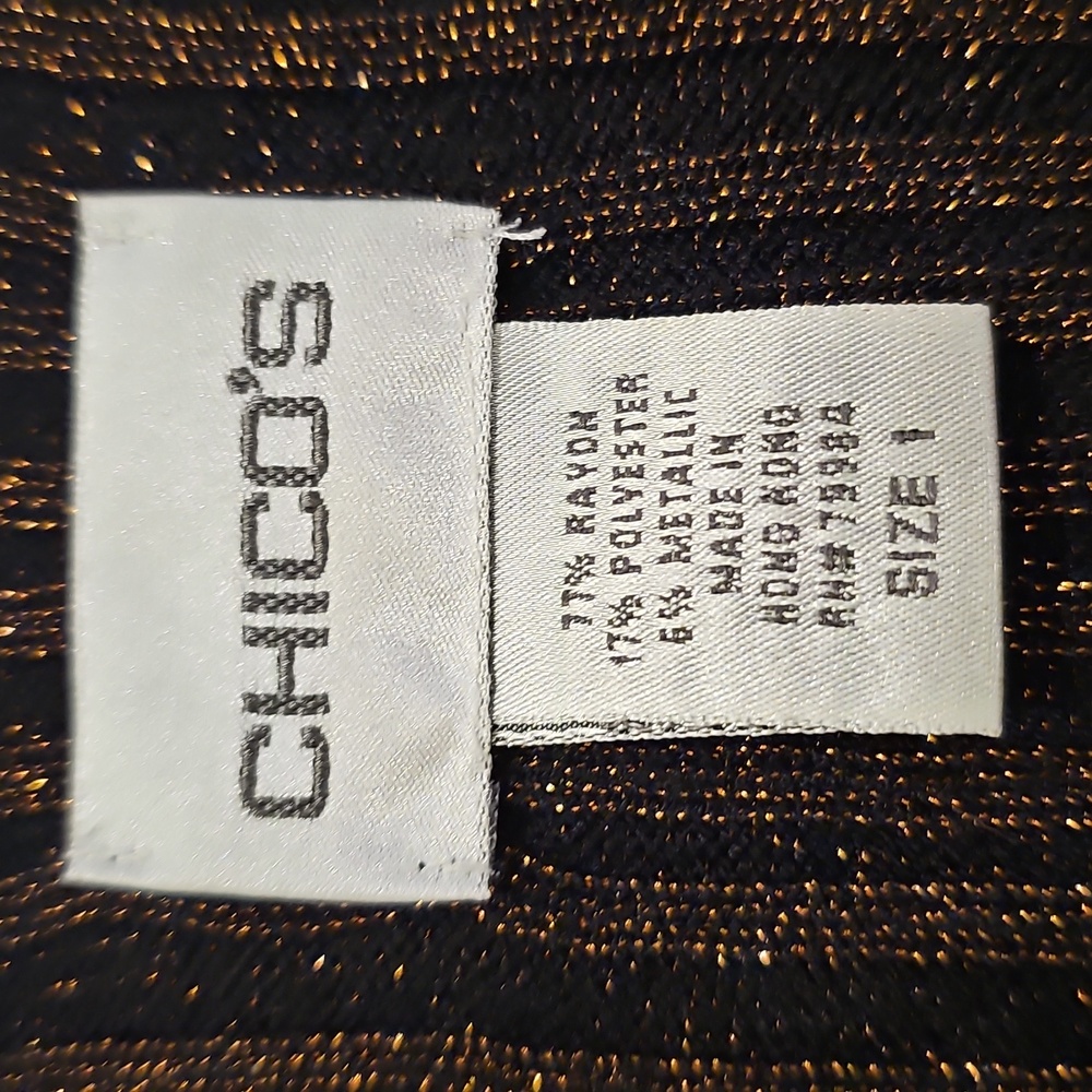 Chico's Metalic Brown Ribbed Cardigan Sweater Very Good Condition - Picture 3 of 9